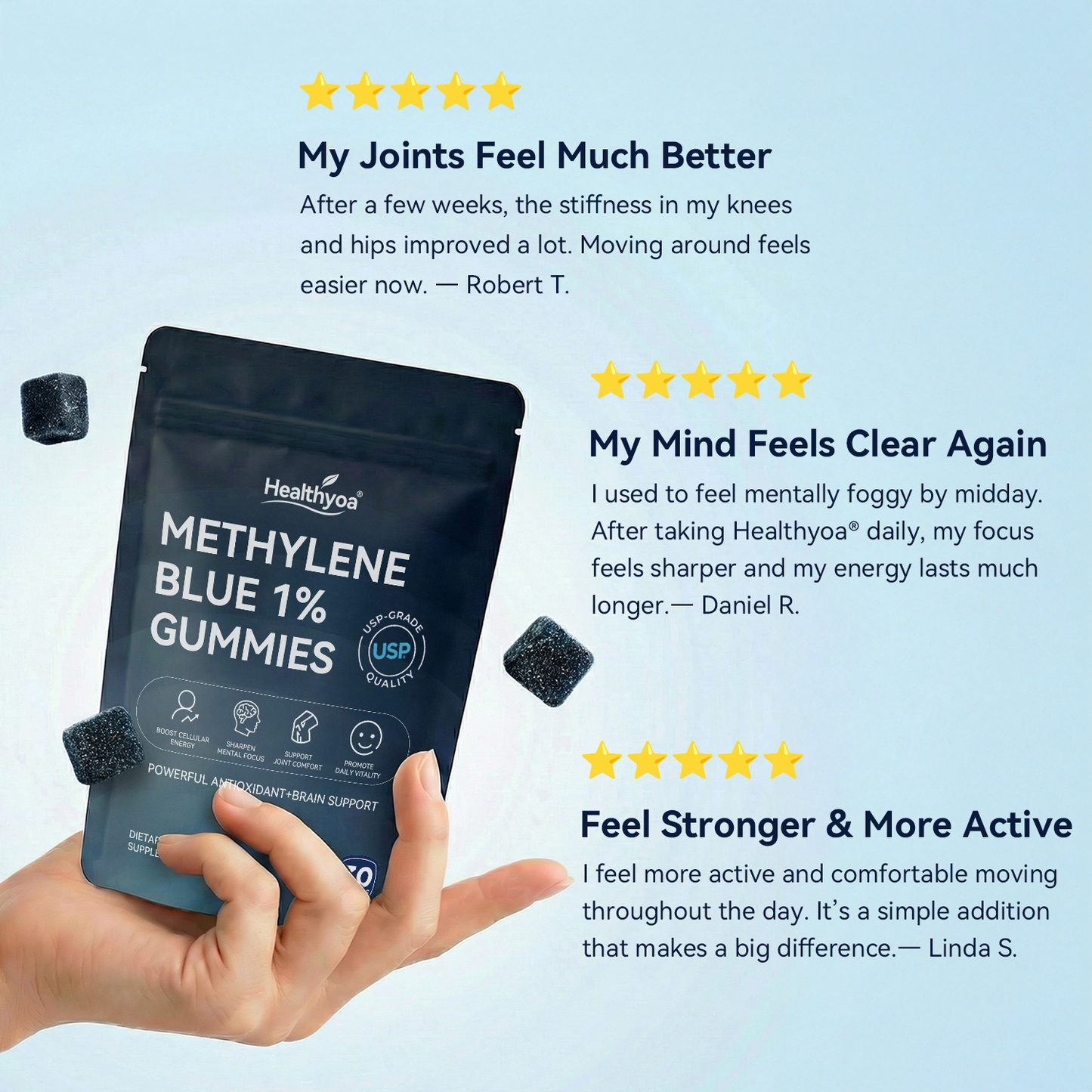 Methylene Blue Gummies.Move Easier. Feel Lighter. Live Freer