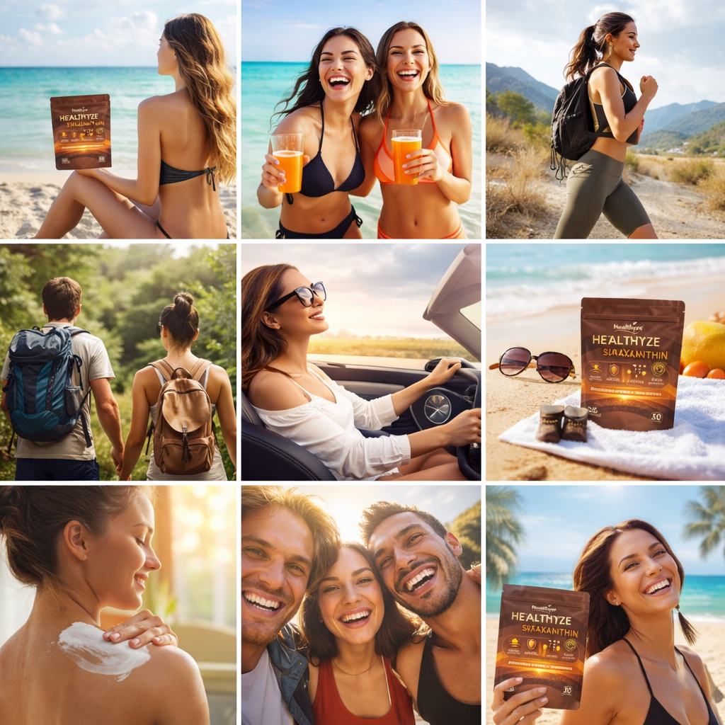 Astaxanthin Sun Glow Gummies, Sun-Kissed Glow, No Sunburn Required
