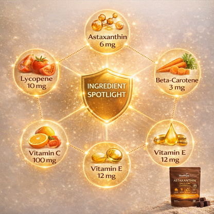 Astaxanthin Sun Glow Gummies, Sun-Kissed Glow, No Sunburn Required